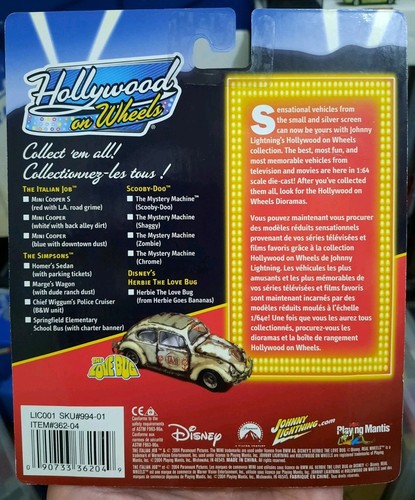 Johnny Lightning Disney The Love Bug VW Bug Herbie Hollywood On Wheels c.2004 - Picture 10 of 10