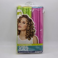 Conair SPIRAL CURLS Flexible Rollers Set of 18 Soft Hair Curlers Bendable 959