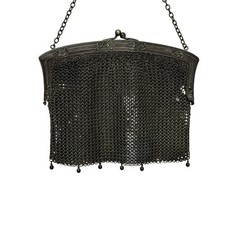 Vintage German Silver Mesh Handbag Chain Mail...