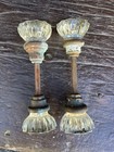 Antique Clear Glass Door 12 Point Knobs lot of 4 Knobs Plus Steel Door Hardware