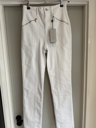 Mint Velvet White Slim Zip Detail Jeans UK 6 NWTs  - Picture 1 of 9