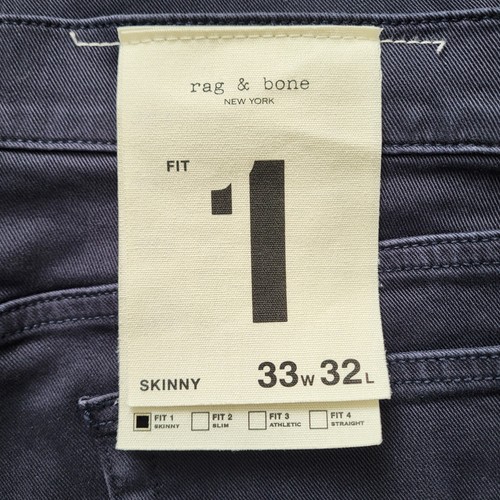 Pantalones de mezclilla ajustados rag & bone fit 1 en azul marino para hombre talla 33X32 - Imagen 4 de 8
