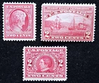 US Stamp 1909 2c Commemorative Issue Collection Scott # 367, 370, 372 MINT H