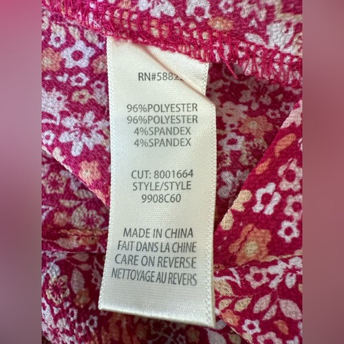Vestido envolvente Max Studio estampado floral de puntos manga globo en rosa oscuro talla grande - Imagen 9 de 10