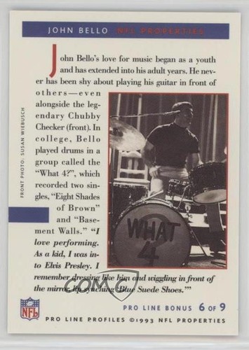 1993 Pro Line Profiles Bonus John Bello #6 - Picture 2 of 3