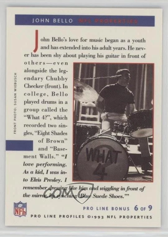 1993 Pro Line Profiles Bonus John Bello #6 - Image 2 of 2
