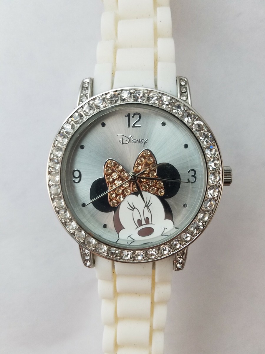 DISNEY - WOMEN’S RHINESTONE ACCENT MINNIE MOUSE WATCH Disney Womens Rhinestone Accent Minnie Mouse Head Watch Red  main image 2