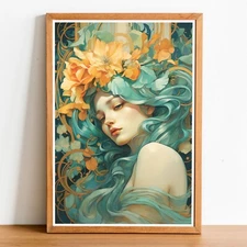 Art Nouveau Woman 04, Art Nouveau poster, Alphonse Mucha Style Print