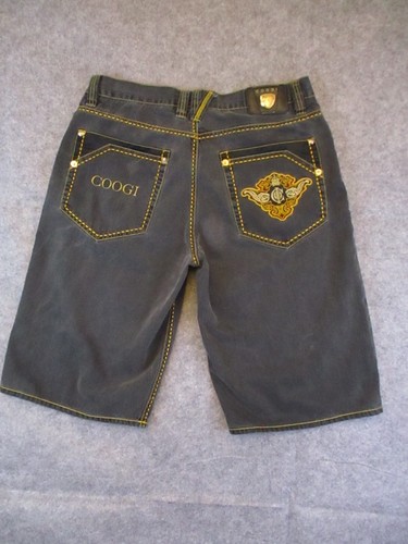 Coogi Denim Shorts Mens 38x16 Black Jeans Wide Leg Hip Hop Grunge Retro - Picture 10 of 24