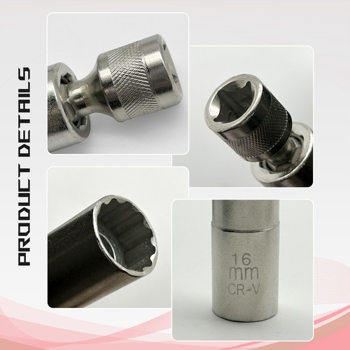 Universal Spark Plug Socket Wrench 12 Point Magnetic Thin Wall Tool 14mm +16mm - Picture 5 of 10