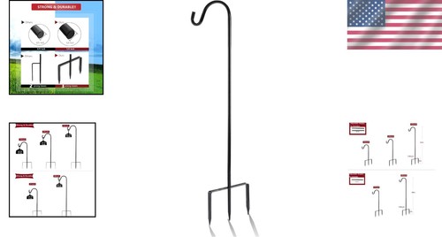 32-Inch Adjustable Shepherd Hook - Heavy Duty for Bird Feeders & Lanterns - Picture 2 of 8