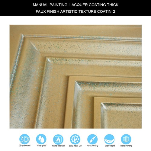 Drop in ceiling tile Metalize wall panels PL05 Brass verdigris 10pcs - Picture 5 of 22