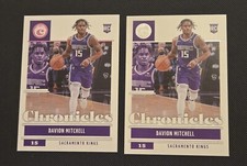 2021-22 Panini Chronicles - Pink #42 Davion Mitchell RC + Base Sacramento Kings