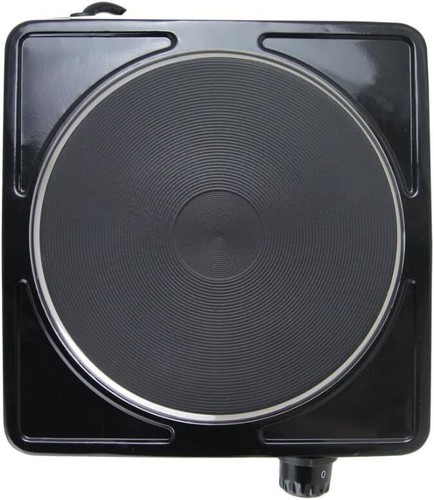 Fornello Elettrico Da Campeggio regolabile piastra ghisa 1500w 18,5 CM nero - Foto 2 di 4