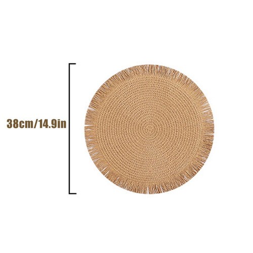 38cm Rustikales Tischset mit Quasten für Ladeplatten Y8S1 T4Y8 T1M8 O6T6 T L8R4 - Bild 17 von 24