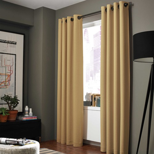1 PANEL BRONZE GROMMET WINDOW CURTAIN FOAM LINED BACKING BLACKOUT THERMAL K92 - Picture 8 of 29