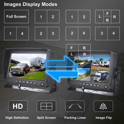Digital Wireless 7" DVR Monitor Solar Rechargeable Battery Backup Camera For Rv - Picture 20 of 24