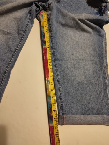 COLDWATER CREEK Women's Cuffed Cropped Capri Denim Jeans 16P Zip Button Pockets - Picture 14 of 14