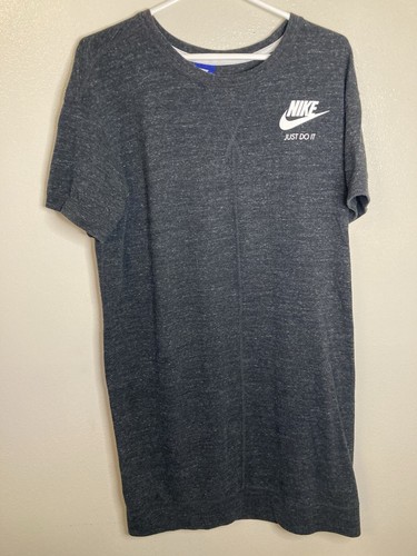 Nike Fitnesskleid Damen 1X meliert grau Kurzarm Logo Activewear AH2863-010