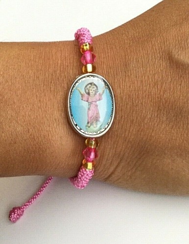 PULSERA DEL NINO JESUS PROTECCION / DIVINE CHILD PROTECTION PINK BRACELET - Picture 2 of 5