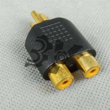 1Pc Jack Audio COAX Splitter Adapter RCA Male to Dual 2 RCA Female brand new