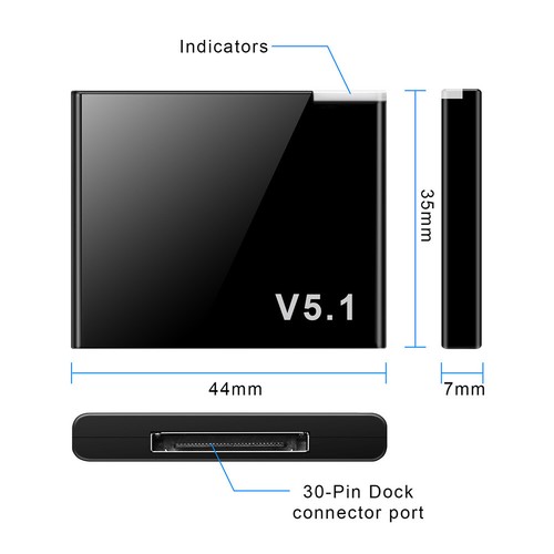 30 Pin Blue-tooth 5.1 Audio Receiver Music Wireless Adapter For IOS Speaker - Picture 6 of 7