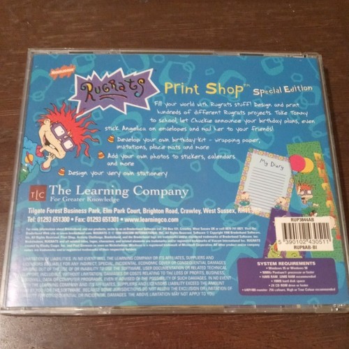 Rugrats Print Shop PC CD-ROM Special Edition Nickelodeon 1998 Windows 95/98 - Picture 3 of 3