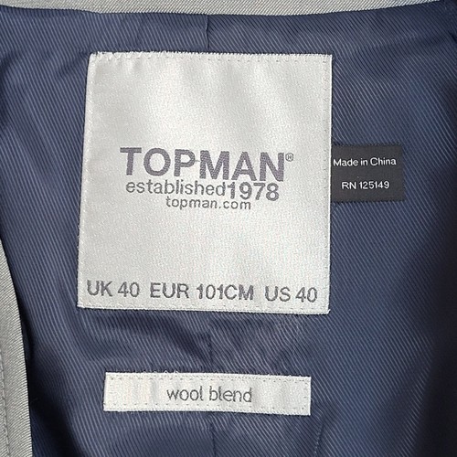 Topman Grey 3 Pocket Smart Formal Waistcoat Men's M 39'' - Picture 4 of 4