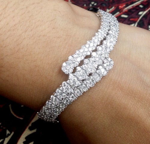4.5CT Moissanite Women's Bracelet Ice Out 14kYellow Gold Plated Silver 925 - Imagen 4 de 5