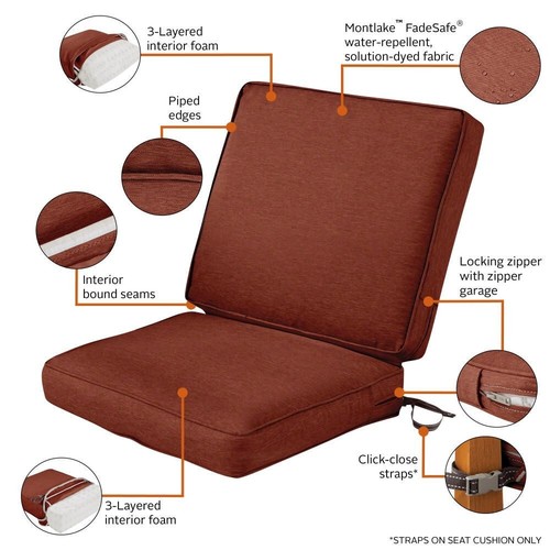 Classic Accessories Montlake FadeSafe Water-Resistant Patio Chair Cushion - Picture 9 of 19