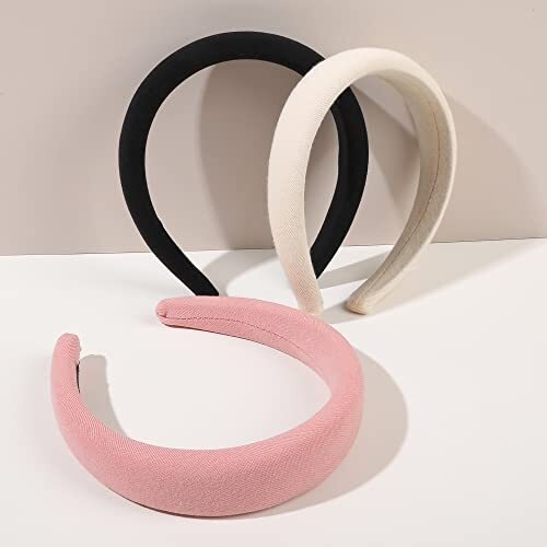 Diademas acolchadas para mujer - 3 piezas Diademas para mujer de moda 3 colores básicos - Imagen 6 de 7