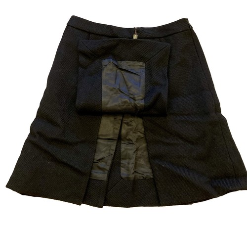 Minigonna nuova con etichette Louis Vuitton lana twill nera spessa/kilt fr 36 UK 8-10 - Foto 3 di 20