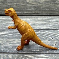 Vintage Plastic Dinosaur Pachycephalosaurus Orange Red 3  