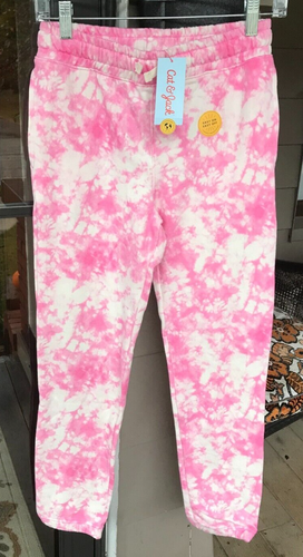 Girls Cat & Jack sz L Bright Pink Tie Dye Jogger Pants Sweatpants New E1 - Picture 1 of 4