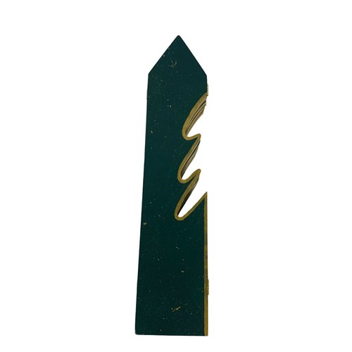 Christmas Wooden Tree Folding Hinged Farmhouse 17" Green Gold Mantel Fireplace - Picture 6 of 10