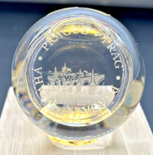 Prague Czech Republic Etched Castle Paperweight Bohemia Crystal PB101