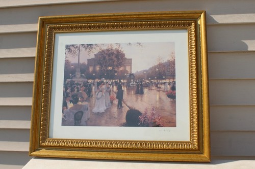 C Kieffer Druck "A Wedding Party Notre Dame Paris" 24,7"x20,8" SIGNIERT gerahmt