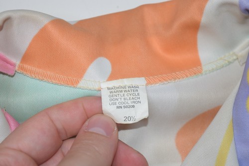 Vintage Floral Dress Womens L Sleeveless Day Dress Polyester 80s Hippy Collared - Picture 7 of 11