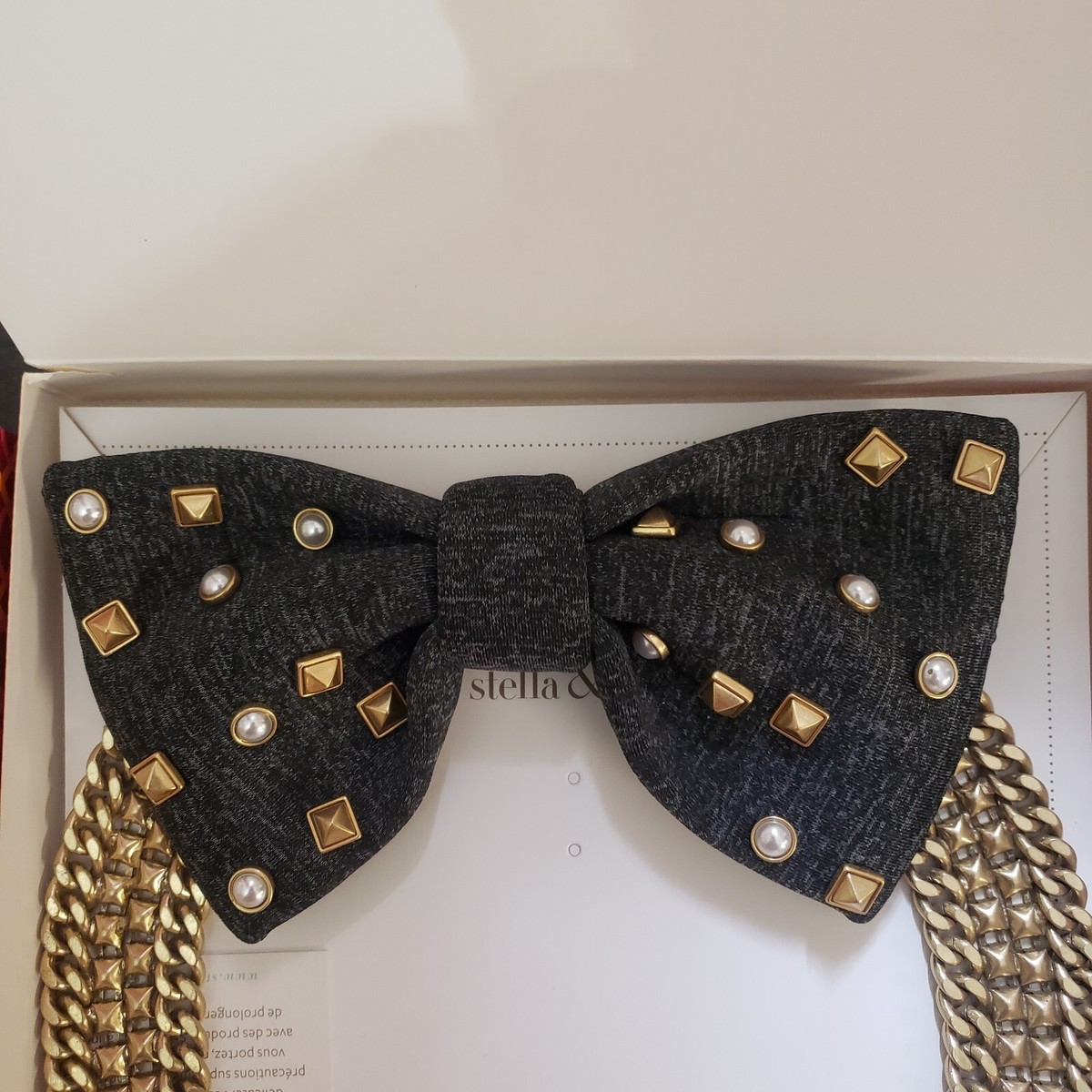 【TATIANA】CROSS RIBBON BALL NECKLACE★送料・関税込★2色 Stella & Dot Neoprene Bow Necklace Crush It Bow Tie Gold