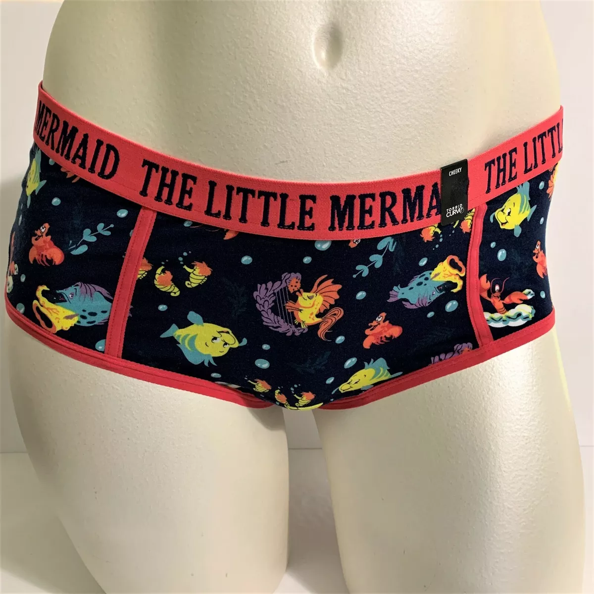 Torrid Cheeky Panties Underwear Disney Little Mermaid Flounder Plus Sz 2 18  / 20