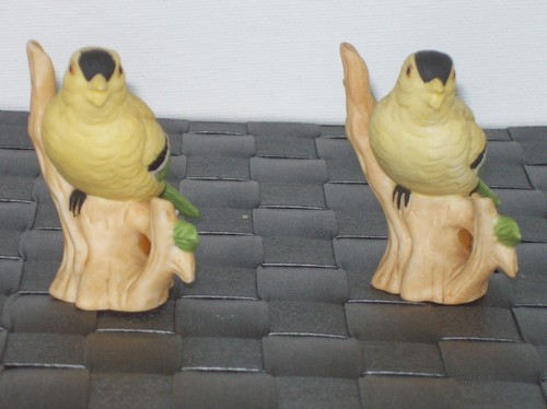 LEFTON YELLOW BIRD ON BRANCH WITH FLOWER FIGURINE #00749 - Picture 2 of 6