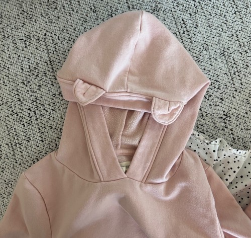 EUC Tucker + Tate Girls Long Sleeve Animal Ear Peplum PINK Hoodie Sweater Size 7 - Picture 4 of 8