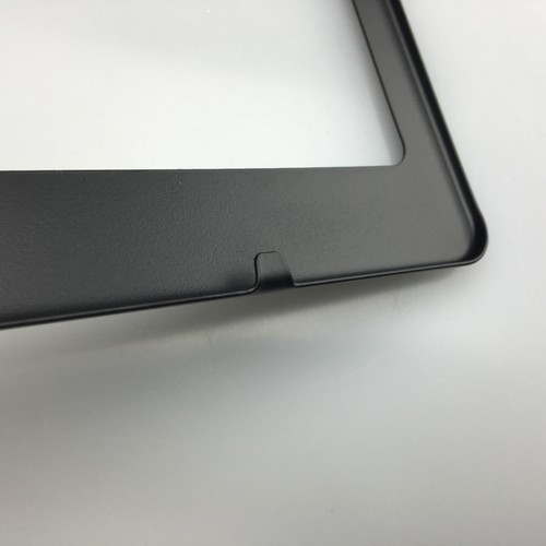 Matte Black License Plate Frame Chrome DEFENDER Laser Etched Metal Screw Cap - Bild 4 von 7