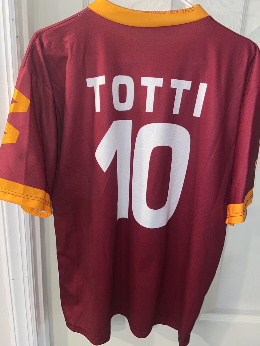 Vintage ITALY AS ROMA Soccer Jersey TOTTI #10 Men's XL Made Vintage ITALY AS ROMA Soccer Jersey TOTTI #10 Men's XL Made