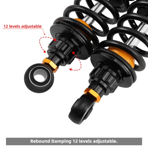 Remote Reservoir Rear Suspensions Shocks Fit For Harley Road King Glide 2014-25 - Picture 6 of 23