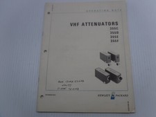 Hewlett Packard 355 C/D/E/F VHF Attenuators Manual 00355-90025