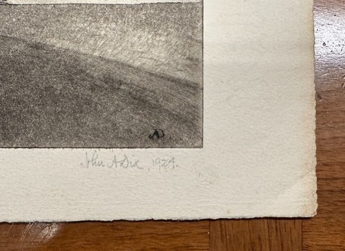 Grabado náutico de punto seco de una goleta raro John A. Dix - firmado y fechado 1924 - Imagen 4 de 8
