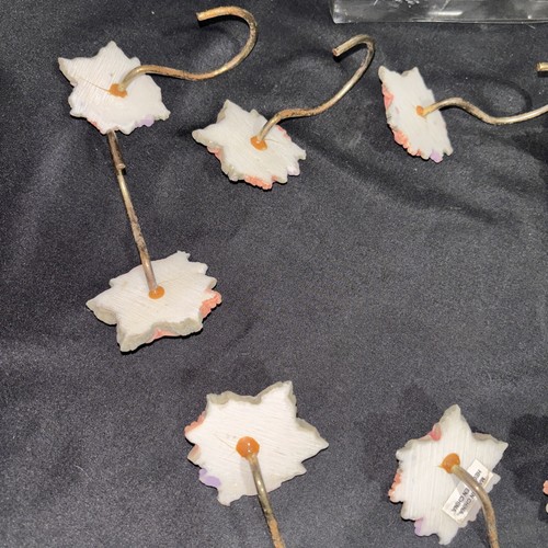 Set Of 2-Shower Curtain Hooks-12 Leaf Hooks(New) & 12 Floral Hooks(Used)-24Total - Picture 21 of 24