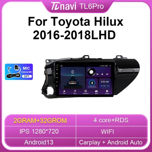 For Toyota Hilux Android Stereo CarPlay Car Radio Screen GPS Multimedia Player - Picture 26 of 40