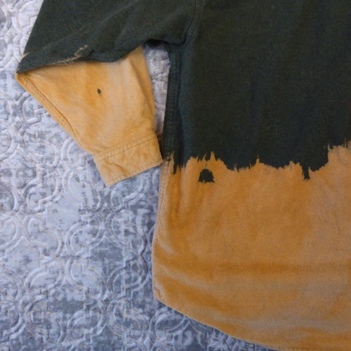 Field & Stream Shirt Men XL Green Bleached Button Up Flannel Heavyweight Chamois - Picture 13 of 17